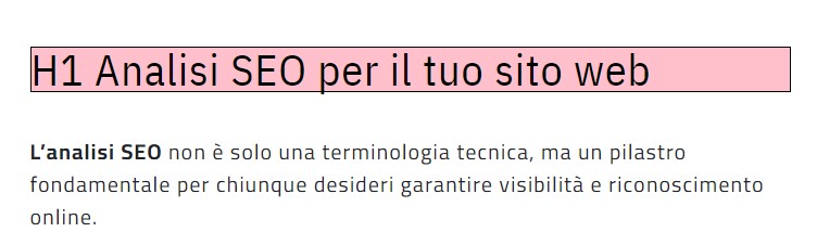 h1 dove si vede in pagina