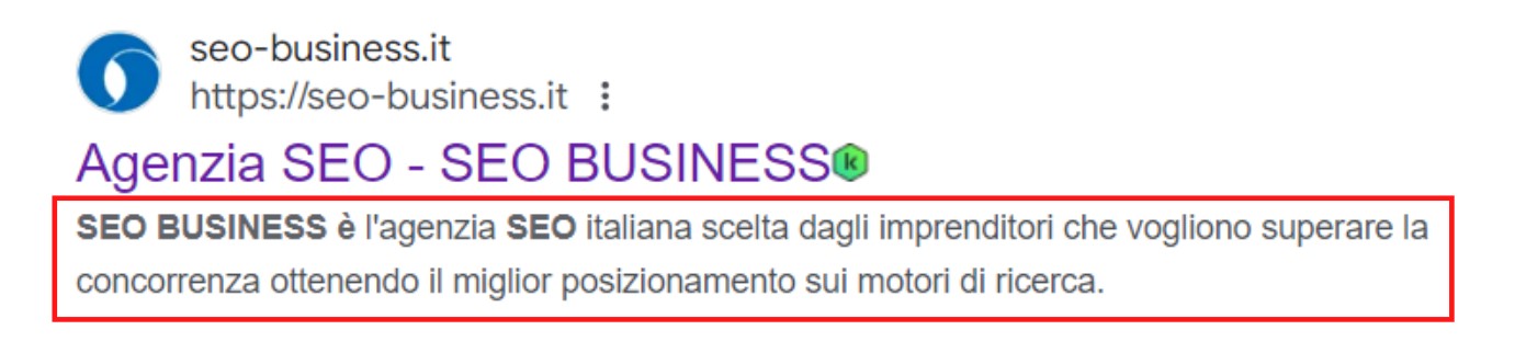 meta description serp