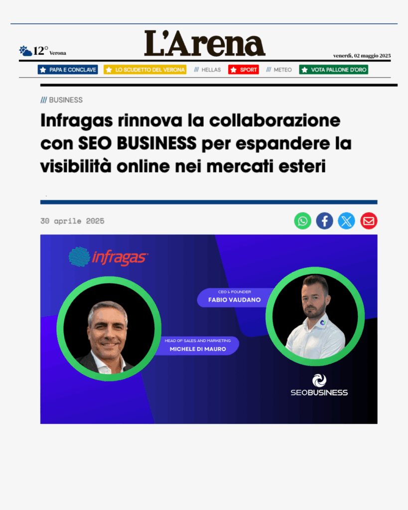 SEO BUSINESS - partnership seo estera con infragas